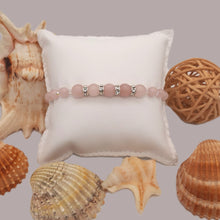 Carica l'immagine nel visualizzatore di Gallery, Bracciale con Pietre Naturali in Quarzo Rosa e Cristalli Austriaci | modello "Manaus" - EclipseArtGallery Gioielli