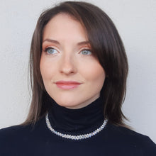 Carica l'immagine nel visualizzatore di Gallery, Girocollo da cerimonia in cristallo e argento