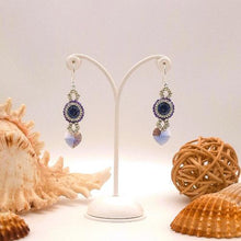 Carica l'immagine nel visualizzatore di Gallery, Orecchini di moda in cristallo con cuore tanzanite