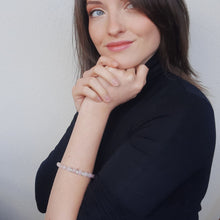 Carica l'immagine nel visualizzatore di Gallery, Bracciale di quarzo rosa con rondelle Swarovski