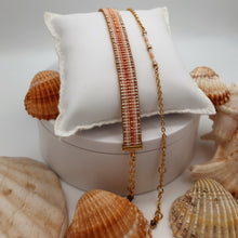 Carica l'immagine nel visualizzatore di Gallery, Bracciale "Lumi Purezza" realizzato al telaio con delicato braccialetto abbinato