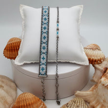 Carica l'immagine nel visualizzatore di Gallery, Bracciale "Lumi Relax" realizzato al telaio con delicato braccialetto abbinato