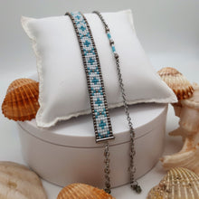 Carica l'immagine nel visualizzatore di Gallery, Bracciale "Lumi Relax" realizzato al telaio con delicato braccialetto abbinato