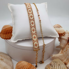 Carica l'immagine nel visualizzatore di Gallery, Bracciale "Lumi Relax" realizzato al telaio con delicato braccialetto abbinato