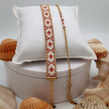 Carica l'immagine nel visualizzatore di Gallery, Bracciale "Lumi Relax" realizzato al telaio con delicato braccialetto abbinato