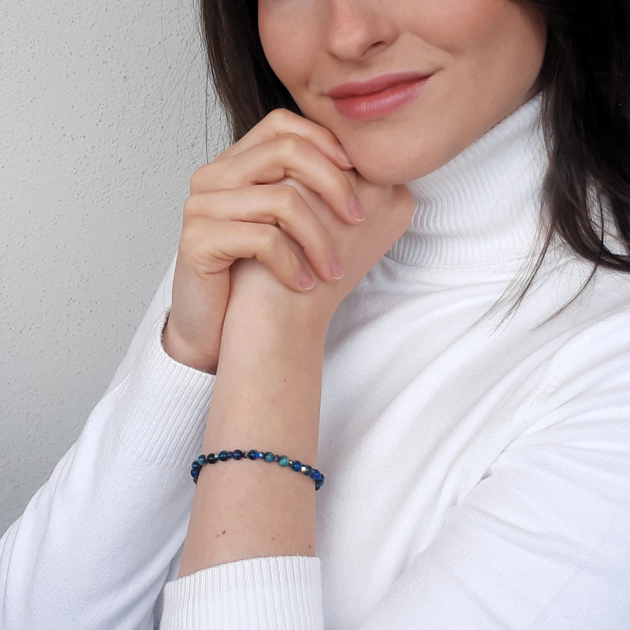 KELITCH 2 Braccialetti A Polsino Con Perline Di Pietra Cristallo Colorato – Donna