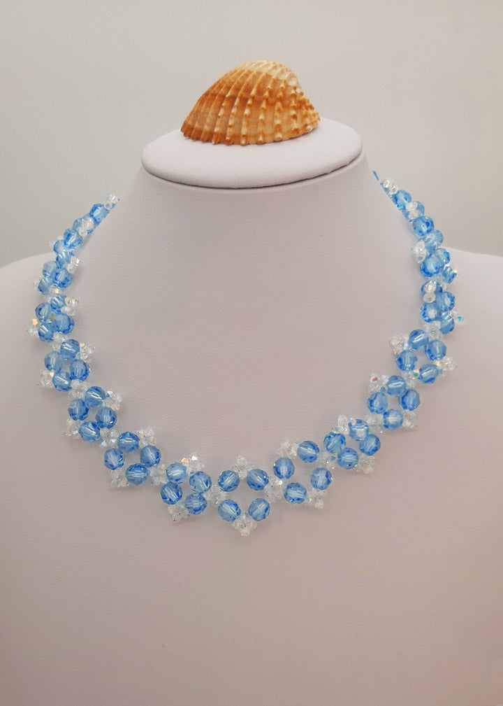 Collana aderente al collo Trieste con cristalli e argento